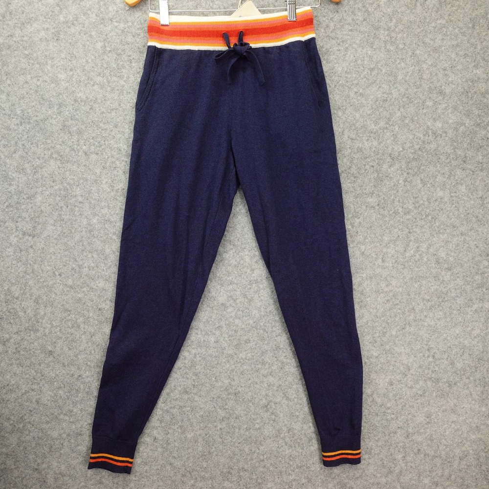 Indie Kidcore Jogger Pants Womens XS Blue Retro 70s FAHERTY Sunrise Stripe 26x27